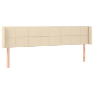 vidaXL Tête de lit avec oreilles Crème 163x16x78/88 cm Tissu