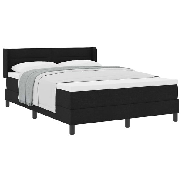 vidaXL Lit à ressorts avec matelas Noir 200 x 160 cm Polyester