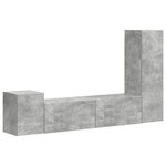 vidaXL Ensemble meuble TV 4 Pièces Gris béton Bois d'ingénierie