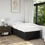 vidaXL Sommier à lattes de lit avec matelas Noir 90x200 cm Tissu