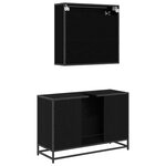 vidaXL Ensemble de mobilier de salle de bain 2 Pièces Chêne noir