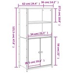 vidaXL Buffet haut chêne sonoma 62x36x121 5 cm bois d'ingénierie