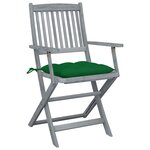 vidaXL Chaises pliables d'extérieur lot de 6 et coussins Bois d'acacia