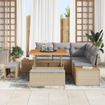 vidaXL Ensemble de canapé de jardin 8 Pièces Beige et Gris clair