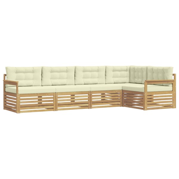 vidaXL Ensemble de canapés d'extérieur 6 pc Blanc et crème Polyester