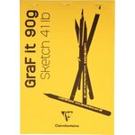 Bloc collé GraFit A4 90g 80F blanc CLAIREFONTAINE