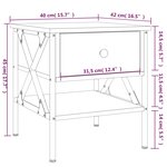 vidaXL Table de chevet sonoma gris 40x42x45 cm bois d'ingénierie
