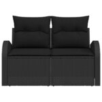 vidaXL Canapé de jardin avec coussin Noir 124 x 62 x 69cm polyrotin