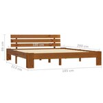 vidaXL Cadre de lit sans matelas marron miel 180x200cm bois massif pin