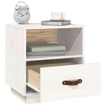 vidaXL Table de chevet Blanc 40x34x45 cm Bois de pin massif