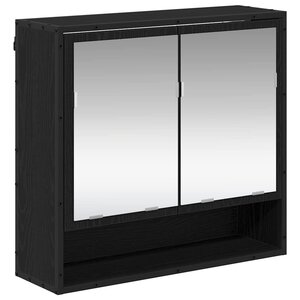 vidaXL Armoire Miroir de Salle de Bain Chêne noir 65 x 20 x 60 cm