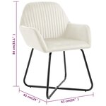 vidaXL Chaises à manger lot de 6 crème velours