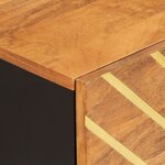 vidaXL Table de chevet marron et noir 50x33x60 cm bois manguier solide