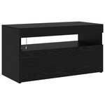 Cabinets TV vidaXL 2 Pièces avec lumières LED Chêne noir Bois d'ingénierie