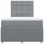 vidaXL Sommier à lattes de lit et matelas gris clair 120x190 cm tissu