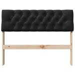 vidaXL Tête de lit capitonnée Noir 100 cm Pin massif