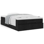 vidaXL Cadre de lit ottoman avec matelas noir 120x190 cm tissu