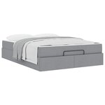 vidaXL Cadre de lit avec matelas Gris clair 140 x 190 cm tissu