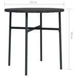 vidaXL Table à thé Noir 45 cm Résine tressée