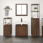 vidaXL Ensemble de meubles de salle de bain en 3 pièces en bois d'ingénierie chêne brun