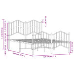 vidaXL Cadre de lit métal sans matelas et pied de lit blanc 120x200 cm