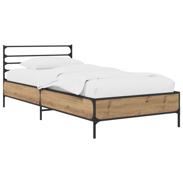 vidaXL Cadre de lit Chêne artisanal 80 x 200 cm Bois d'ingénierie