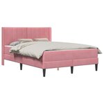 vidaXL Cadre de lit avec matelas Rose 160 x 200 cm Velours