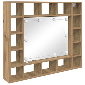 vidaXL Armoire Miroir avec étagère Chêne artisanal 91 x 15 x 76 5 cm