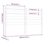vidaXL Tête de lit Gris 186x4x100 cm Bois massif de pin