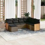 vidaXL Salon de jardin avec coussins 7 Pièces gris résine tressée