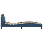 vidaXL Cadre de lit avec tête de lit sans matelas bleu 100x200cm tissu