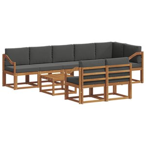 vidaXL Ensemble de canapés d'extérieur 9 Pièces Naturel et Anthracite