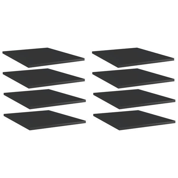vidaXL Panneaux de bibliothèque 8 Pièces noir brillant bois d’ingénierie