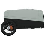 vidaXL Remorque de vélo noir et gris 30 kg fer