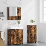 vidaXL Ensemble de mobilier de salle de bain 3 Pièces Chêne fumé