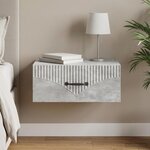 vidaXL Cabinet de chevet mural Gris béton 49 x 34 5 x 20 cm