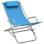 vidaXL Chaises à bascule lot de 2 Acier Bleu