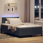 vidaXL Lit à ressort LED avec matelas Gris foncé 120 x 190 cm Velours