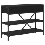 vidaXL Table console avec tiroir Chêne noir Bois d'ingénierie