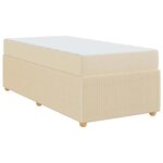 vidaXL Cadre de lit avec matelas avec matelas Crème 90 x 190 cm tissu