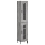 vidaXL Buffet haut Sonoma gris 34 5x34x180 cm Bois d'ingénierie