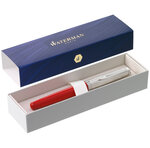 Waterman emblème stylo plume  rouge  plume fine  encre bleue  coffret cadeau