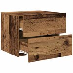 vidaXL Cabinet de chevet mural avec tiroir Bois ancien 50 x 39 x 41 cm
