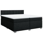 vidaXL Sommier à lattes de lit avec matelas Noir 200x200 cm Tissu