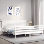 vidaXL Cadre de lit sans matelas blanc bois massif