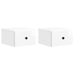 vidaXL Cabinet de chevet mural 2 Pièces Blanc brillant 34 5 x 33 x 20 cm