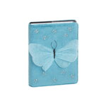 Agenda 2021-2022 - Multilingue - 17x12cm - Velours Papillon Tulle Pailleté Bleu