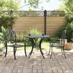 vidaXL Ensemble de bistro 3 Pièces noir aluminium coulé