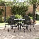 vidaXL Set de 4 Noir Aluminium Grand Léger Table de Jardin Ronde