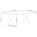 vidaXL Table à manger avec bord vivant 200x100x74 cm bois massif chêne